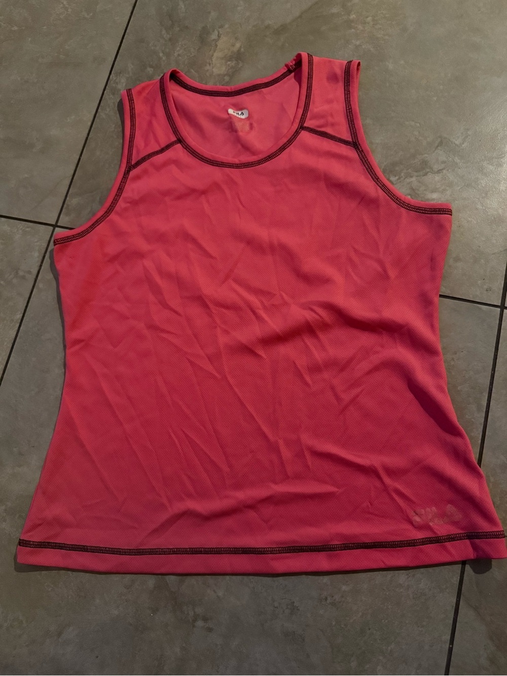 Fila Pink Athletic Tank with Contrast Stitching